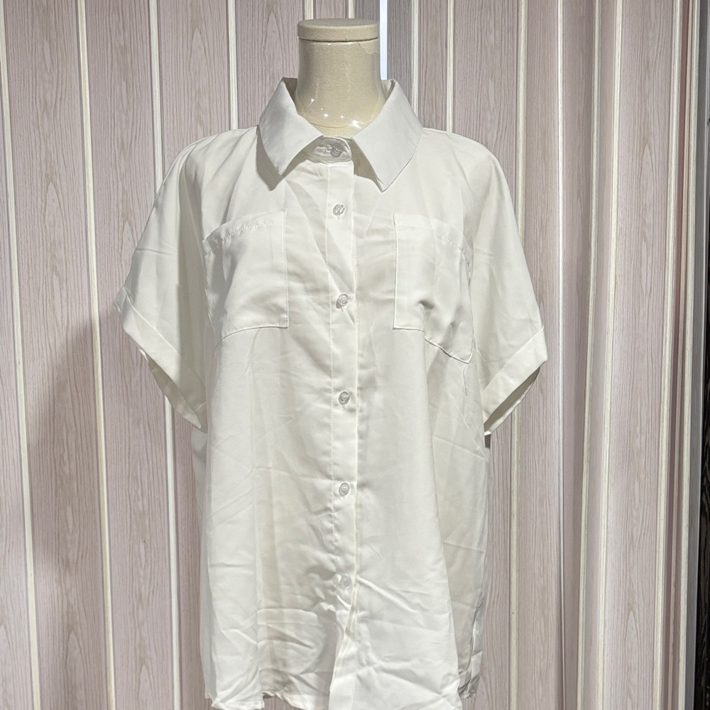 SHEIN White Button-Up Camisole Top